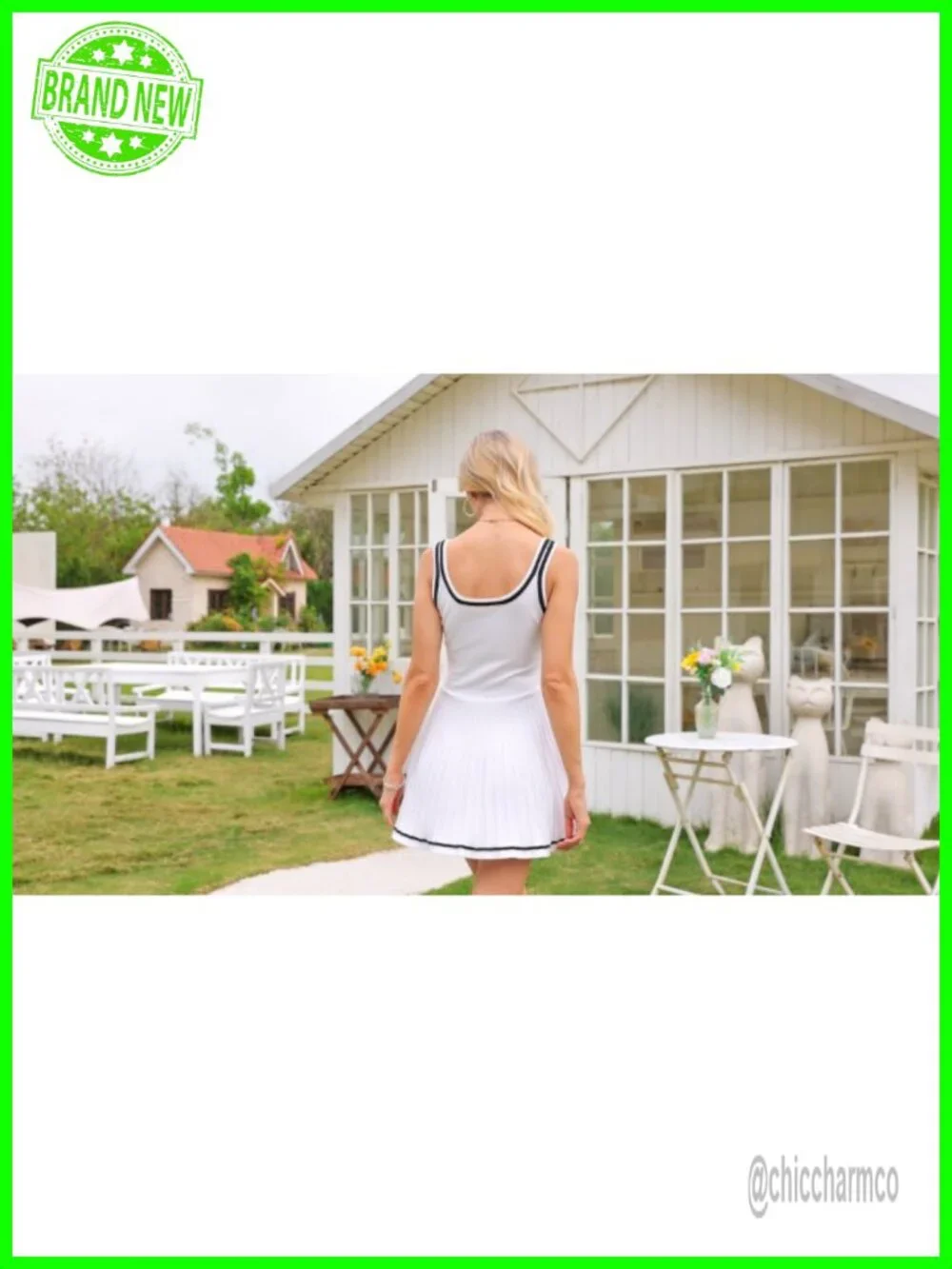 Womens Knit Athletic Tennis Dress Mini Pleated Golf Active Sleeveless